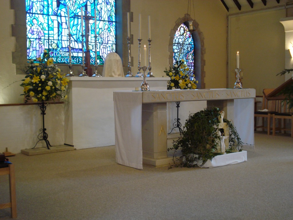 The new improved altar at Holy Family Church, Farnham