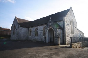 The front of the Holy Angels Church