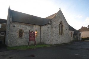 The front of the Holy Angels Church