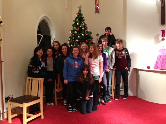 Our Youth Group who helped erect and decorate the Christmas Tree